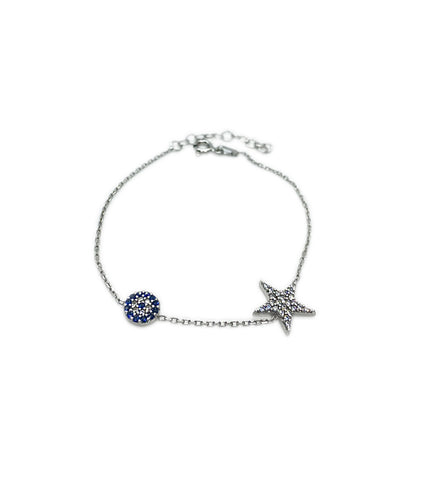 Star and Evil Eye Bracelet