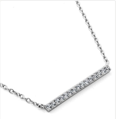 Bar Necklace With CZ