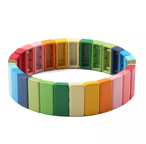 Tile Bracelet Large Rainbow