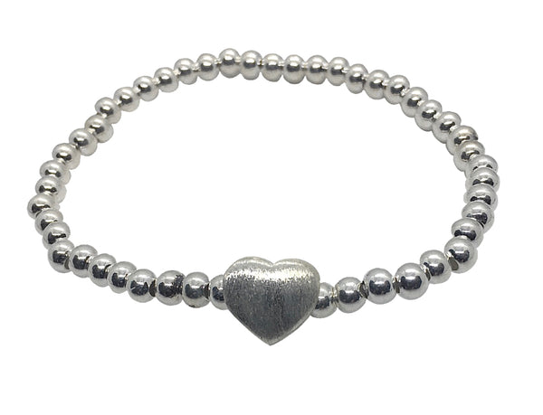 Beaded Bracelet with Heart Charm