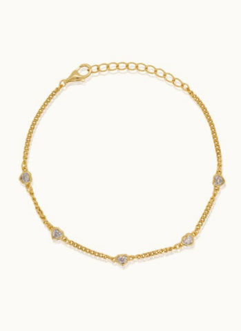 CZ Hearts By The Yard Bracelet
