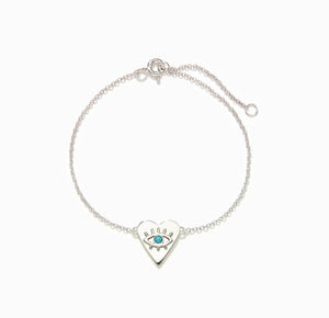 Evi Heart and Evil Eye Bracelet