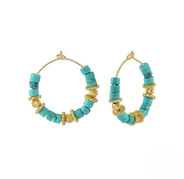 Turquoise Hoop Earrings