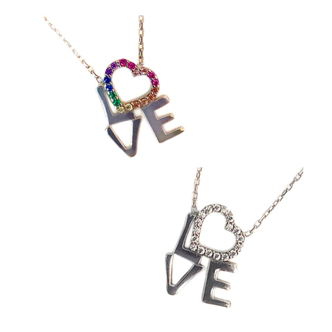 LOVE With Heart Necklace