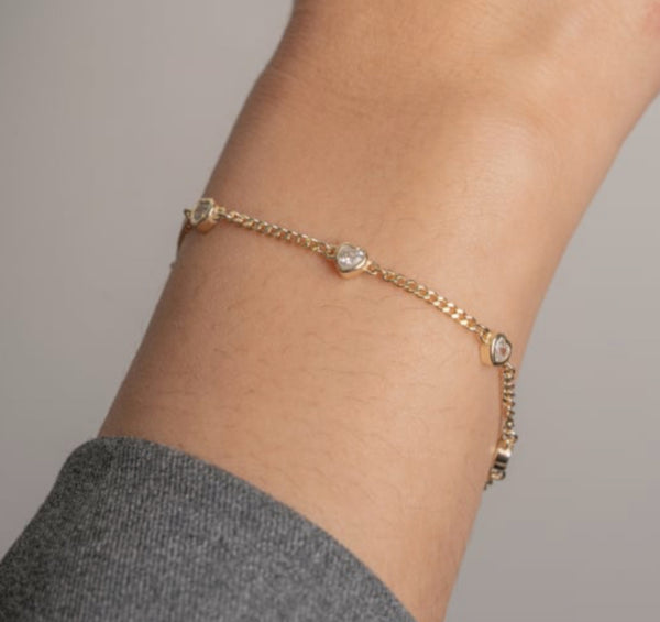 CZ Hearts By The Yard Bracelet