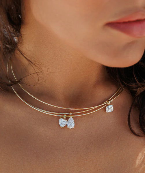 CZ Heart Choker Necklace