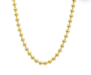 Gold Plate Beaded Ball Necklace