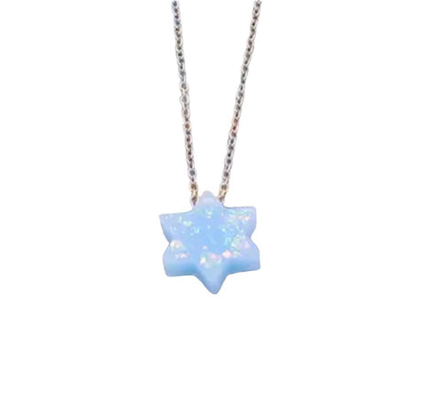 Opal Star of David Necklace