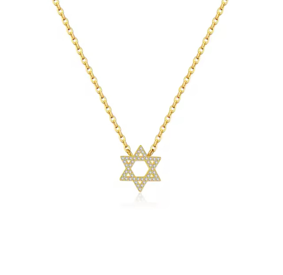 CZ Star of David Necklace