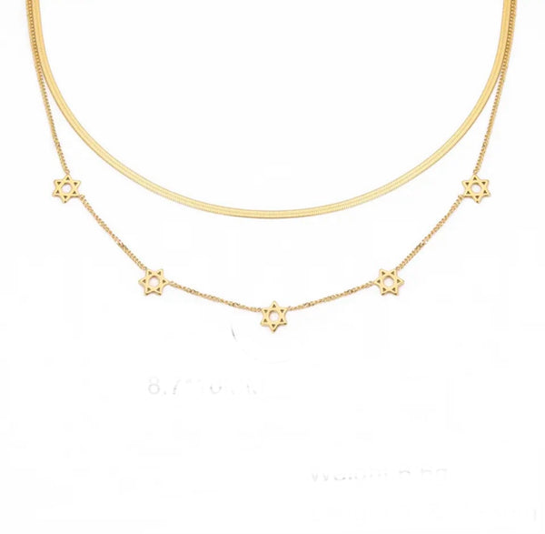 Layered Star of David Necklace