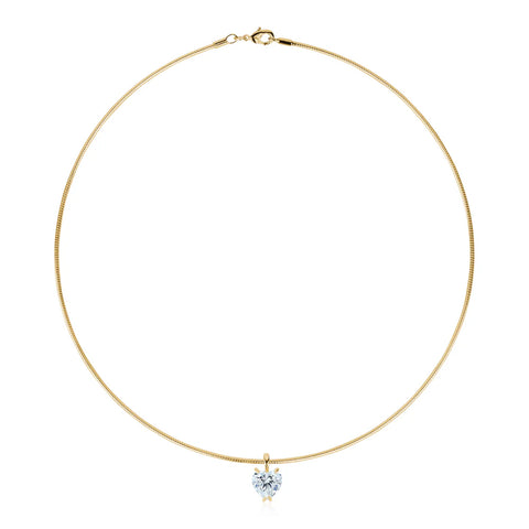 CZ Heart Choker Necklace