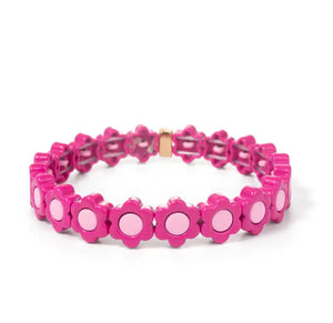 Pink Flower Tile Bracelet