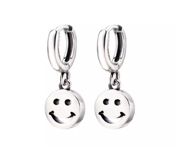 Happy Face Hoop Earrings