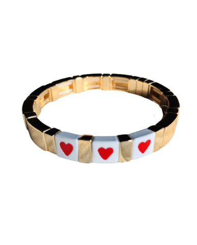 Tile Bracelet 3 Hearts