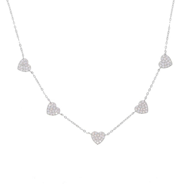 CZ Hearts by The Yard Necklace