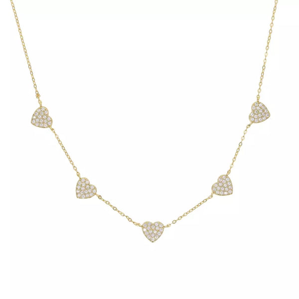 CZ Hearts by The Yard Necklace