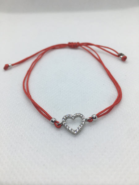 Red String Silver Charm Bracelets