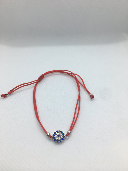 Red String Silver Charm Bracelets
