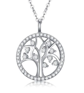 Tree of Life with CZ Outline Necklace