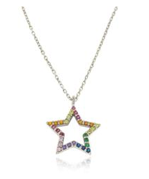 Rainbow Outline Star Necklace
