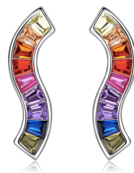 Rainbow Swirl Stud Earrings