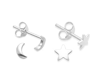 Mini Star and Moon Stud Earrings