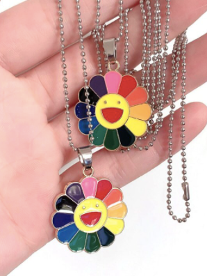 Enamel Flower Necklace