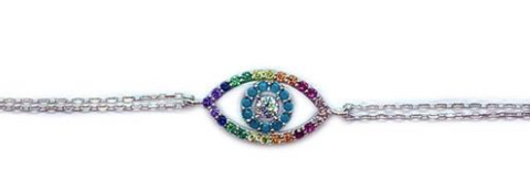 Rainbow Evil Eye Bracelet