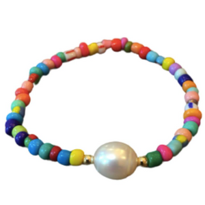 Round Freshwater Pearl and Bead Bracelet