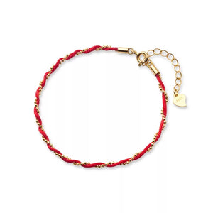 Red String/Ball and Chain Bracelet