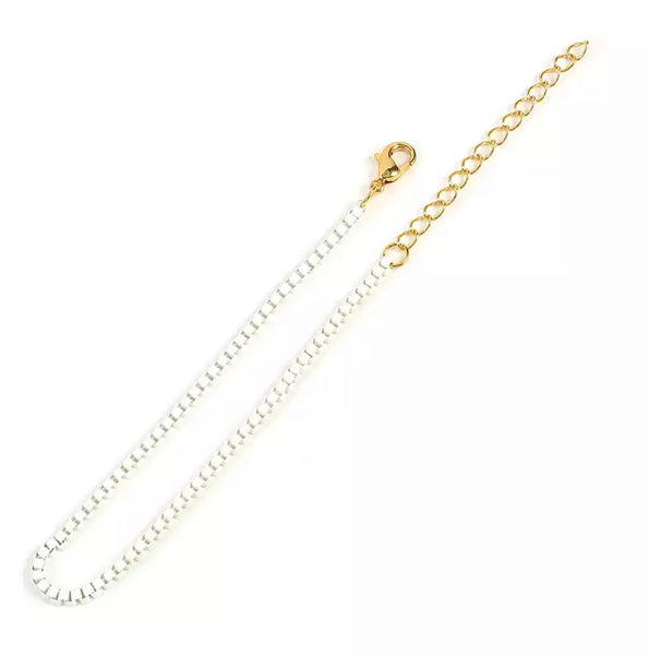 Enamel Box Chain Bracelet/Anklet