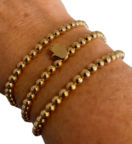 Gold Beaded Hamsa Bracelet