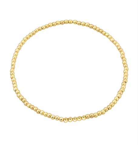 Dainty Beaded Bracelet Gold Plate